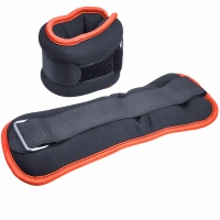 Утяжелители "ALT Sport" (2х0,75кг) (нейлон) в сумке (черный с оранжевой окантовкой) (нейлоновый, наполнитель металлическая крошка) HKAW104-4