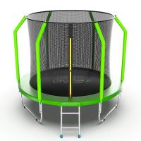 Батут с внутренней сеткой и лестницей EVO JUMP Cosmo 8ft (Green) + нижняя сеть